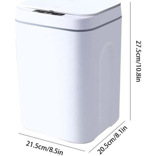 Poubelle intelligente capteur automatique des ordures de capteur de cuisine pour la cuisine de la salle de bain recharg blanche