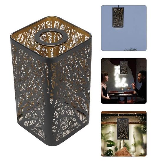 Abat-jour Design En Fer Doré - Forme Feuille De Sapin, Ø 25 Cm X H 16 Cm, Compatible E14/E27, Décoration Murale Lumineuse