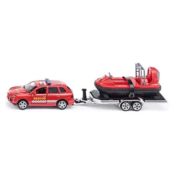 Bateau de pompiers SIKU 2117 - Modèle réduit en métal-plastique rouge-jaune - Pour