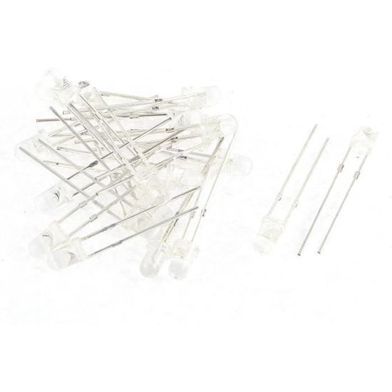 100 Pz 3mm Diodo LED Flat Top Bianco Caldo Rosso Verde Blu UV Viola Giallo Arancione Rosa 2 V 3 V Emissione Di Luce Lampadina Per PCB FAI DA TE - Foto 3