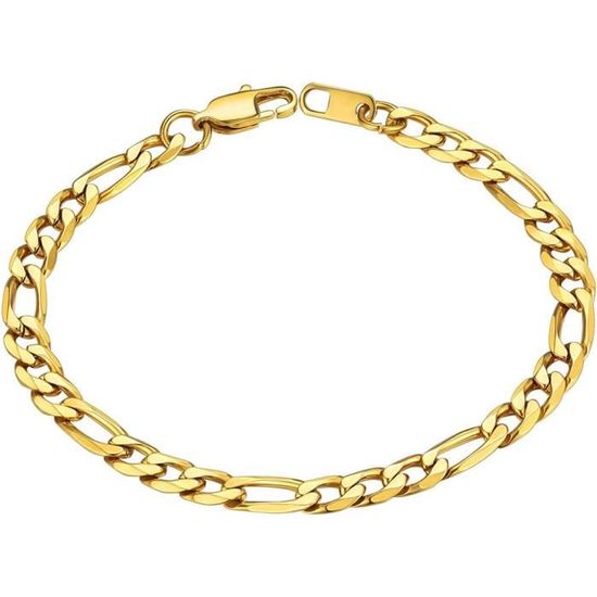 Bracelet Gourmette Chaîne Figaro Plaqué Or - Modèle 337 - Bijou Vintage élégant D'occasion