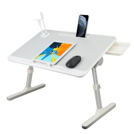 KKTONER Plateau Lit Bambou Avec Pieds Pliables - 41x30x19.5 Cm - Pour Petit-Déjeuner, Ordinateur, Dessin