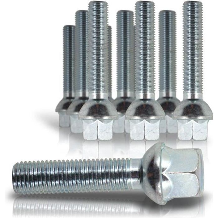 10 BOULON / GOUJON DE ROUE ASSISE SPHERIQUE M14 x 1,5 - 60MM