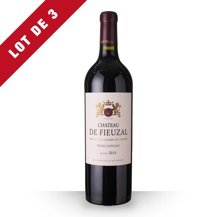 3X Château de Fieuzal 2014 Rouge 75cl AOC Pessac-Léognan - Vin Rouge