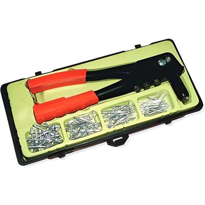 Pince à rivet D. 2.4, 3.2, 4.0 et 4.8 mm + assortiment de 100 rivets en coffret - Diamwood