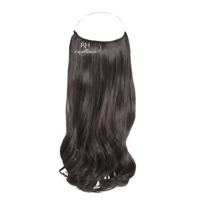 Extension cheveux à enfiler Easy Fit - Châtain foncé N°1B - Fibre professionnelle