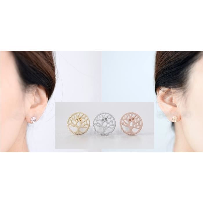 Boucles D'Oreilles - Arbre de Vie - Or/Or_Rose/Argent (Argent)