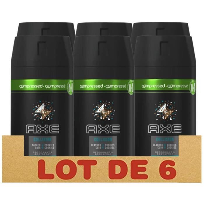 Déodorants et anti-transpirants AXE Déodorant Homme Spray Compressé Collision Frais 48h (Lot de 6x100ml) 74633