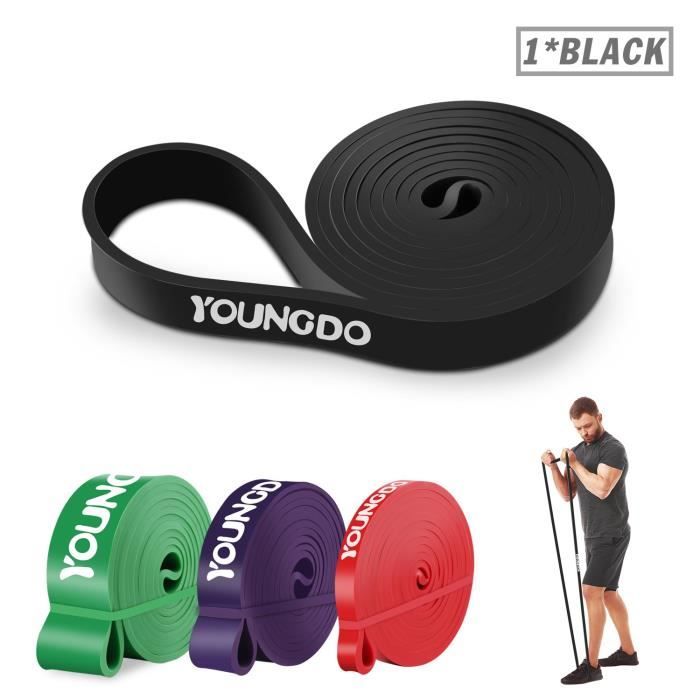 Youngdo Elastique pour Sport, Elastique de Sport Musculation, Bande de Résistance pour Exercer Musculation, 1*noir
