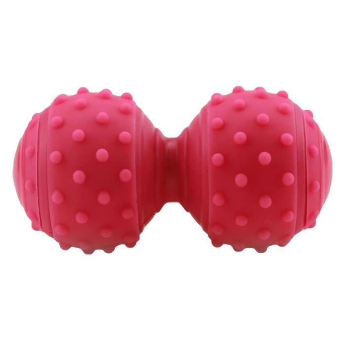 Double boule de Massage en Silicone, rouleau de Yoga, soulagement de la douleur musculaire, masseur corporel - Rose - YIWA463