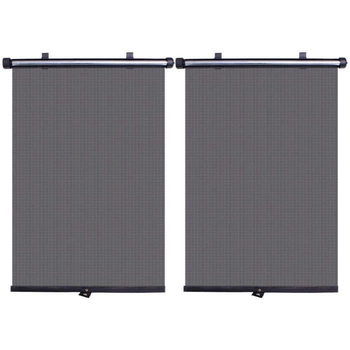Pare-Soleil de Voiture, 2Pcs Rouleau Pare-Soleil pour vitre latérale (40 x 45 cm) ,Noir Retractable Pare-Soleil Rouleau Rideau 516