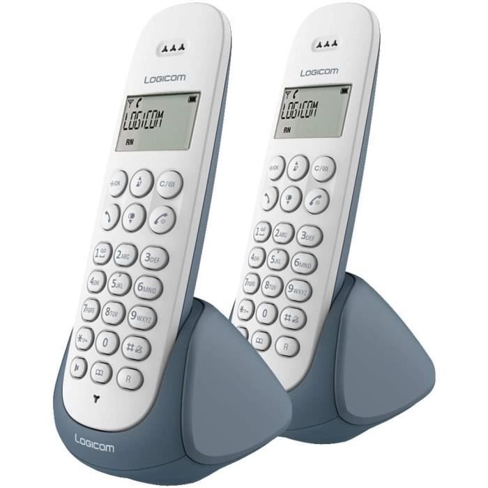 Telephone fixe sans fil - Téléphone fixe sans fil sans Répondeur - Duo - Téléphones analogiques et dect - Logicom Aura 250 Téléphone
