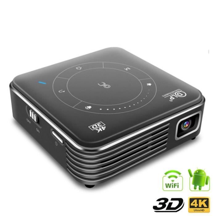 Pocket Mini DLP 3D Projector HD Android 9.0 Pour Full 1080P MAX 4K WIFI Mobile Beamer LED Smart Home Theater Projector