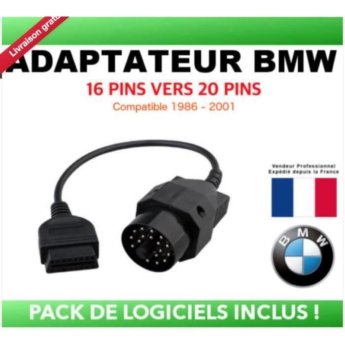 JEC OBD 20 Adaptateur OBD2 vers BMW 20 PINS - Diagnostique Auto - E30 E34 E6 E45 E39 - INPA