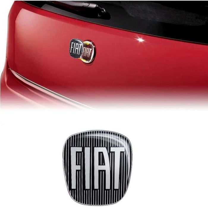 Autocollant Fiat 3D Remplacement Logo Noir pour Grande Punto, Arrière