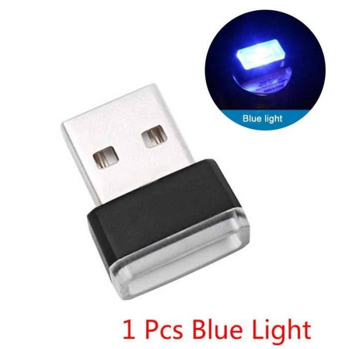 Couleur 1 pc bleu Lampe LED d'Ambiance Pour VOIture AVEC TÉLÉCOMMANDE SANS FIL USB, ÉCLAIRAGE D'INTÉRIEUR Déc