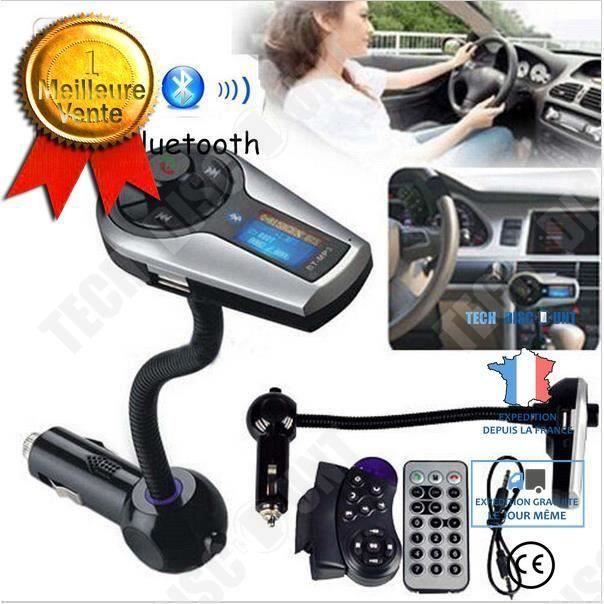 Kit de Voiture Bluetooth Lecteur MP3 Transmetteur FM Micro Appel Mains Libres Recharge USB Écoute de morceaux MP3 voiture