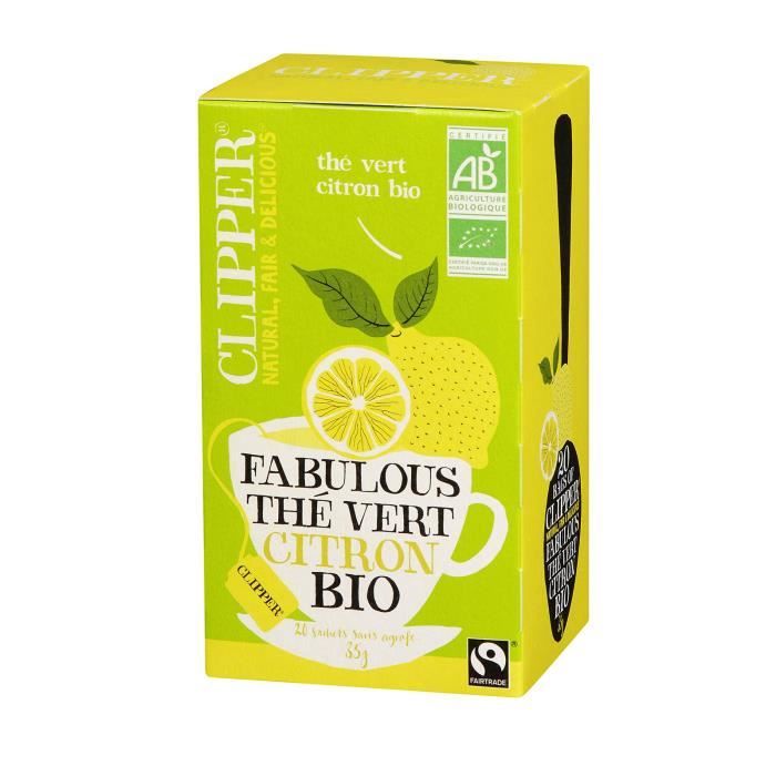 CLIPPER Thé Vert Citron Bio 35g