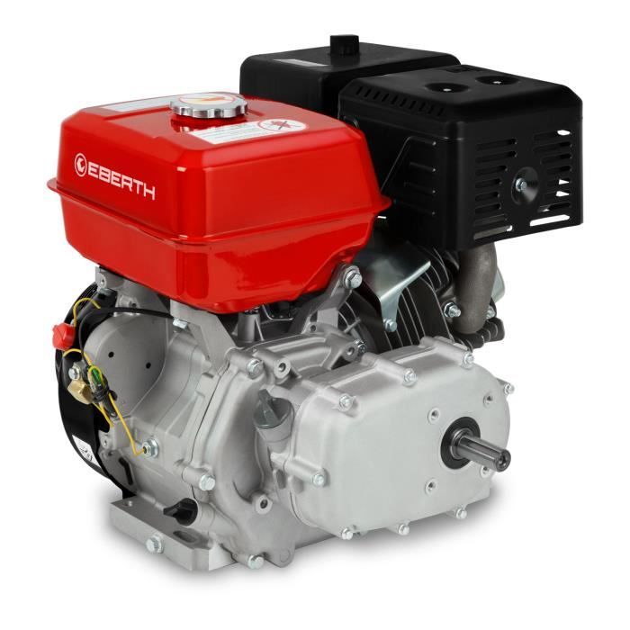EBERTH 13 CV Moteur à essence avec embrayage à bain d'huile (22 mm Arbre, Alarme manque d'huile, 4 Temps, Démarrage via câble)