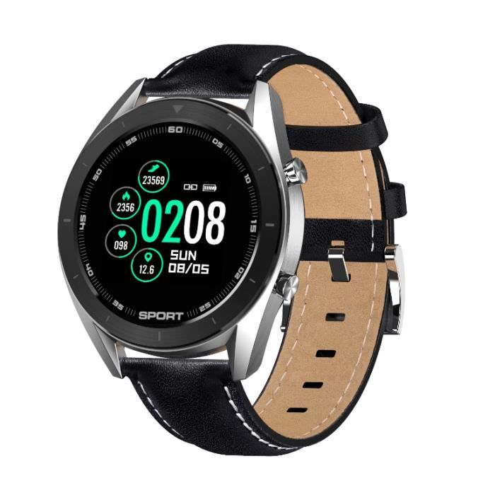 Montre Connectée Homme Bracelet Connecté Moniteur de Fréquence Cardiaque Smart Watch Cardio Sport Fitness Tracker d'Activité Calorie