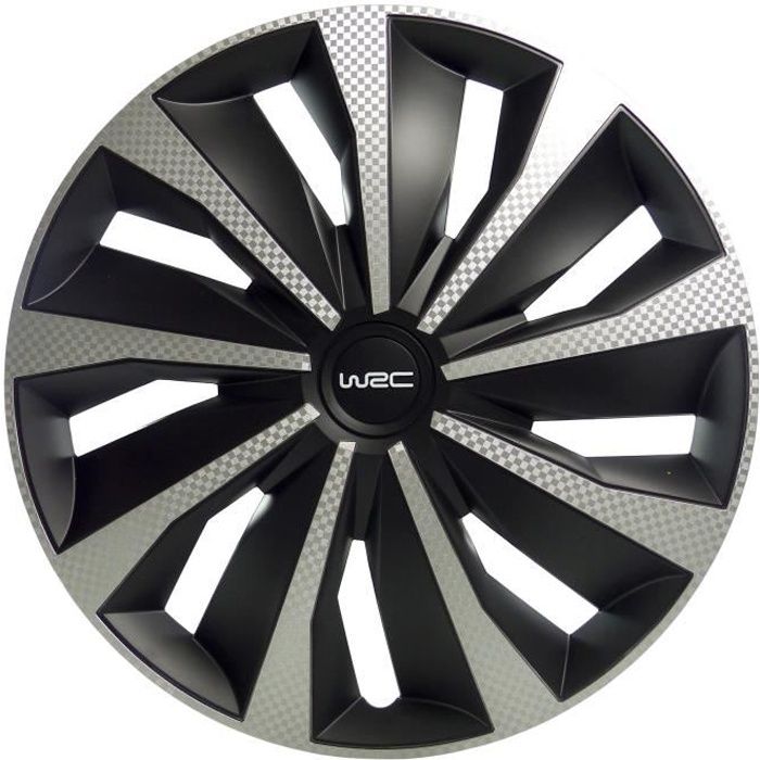 WRC Boîte 4 enjoliveurs 14- Carbon style