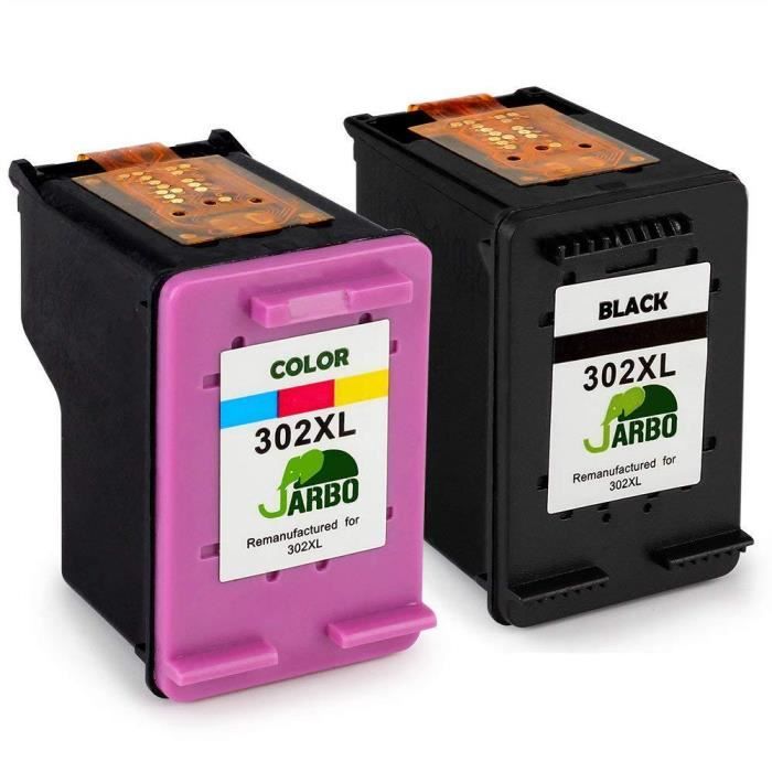 2 JARBO Cartouches 302 XL 302XL d'encre Compatible pour HP Envy 4520 4521 4522 4523 4524 4525 4527 4528