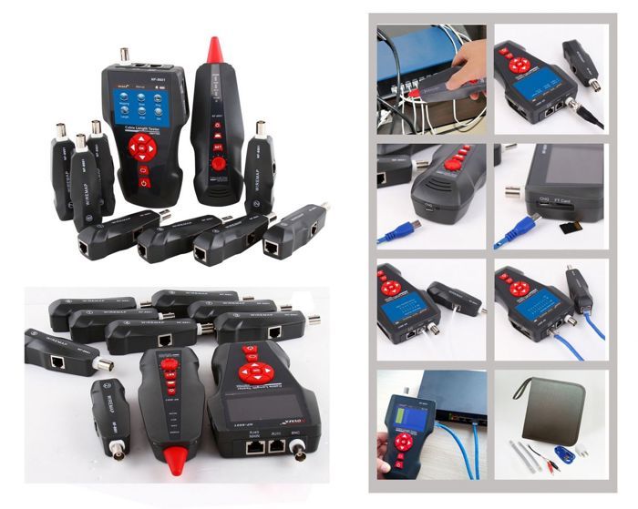 Testeur Professionnel Pour Réseau RJ45 RJ11 USB BNC - Longueur, Cartographie, Panne + Test PING POE + Exports + 8 Satellites