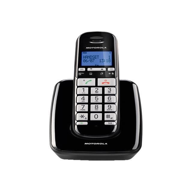 Motorola S3001 Téléphone sans fil avec ID d'appelant-appel en instance DECTGAP noir, argenté(e)