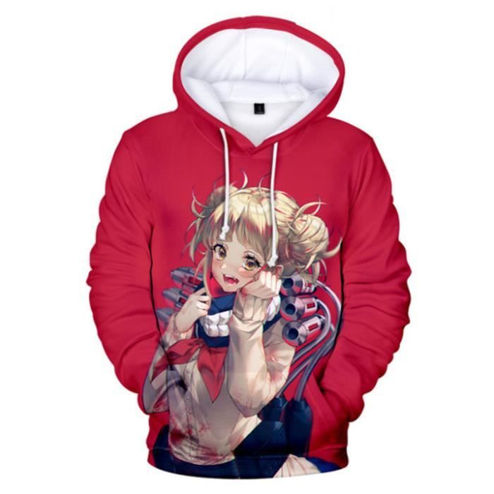 SWEAT-SHIRT Mixte - Sweatshirt à capuche imprimé mode My Hero Academia Adulte - style2 rouge FZ™
