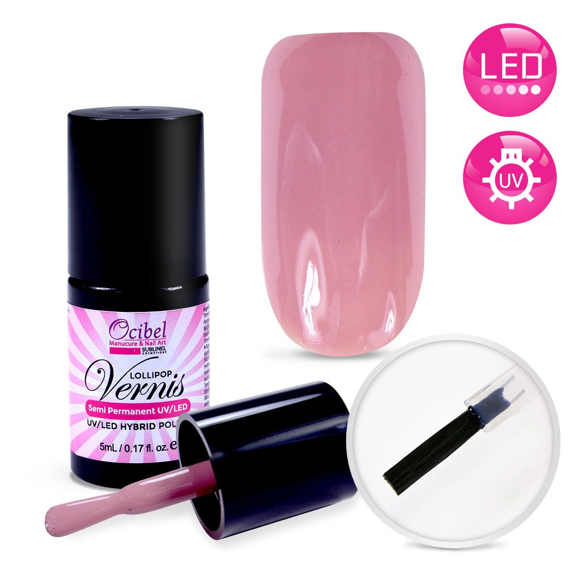 Vernis Semi Permanent UV / LED 5ml - Nude Medium #2649 5 ml