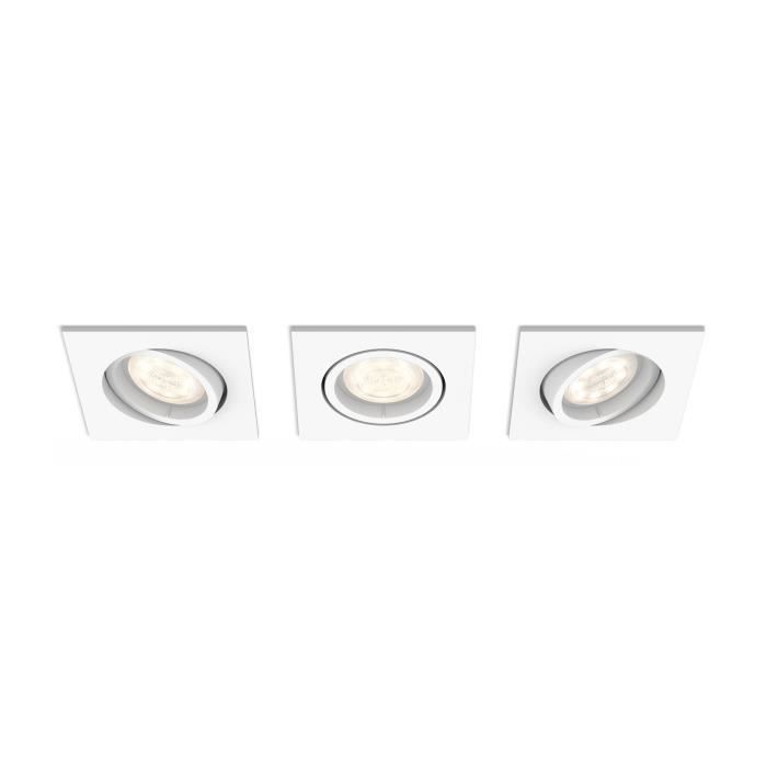 Philips myLiving Spot à encastrer 5039331P0, Recessed lighting spot, 3 ampoule(s), LED, 4,5 W, 500 lm, Blanc
