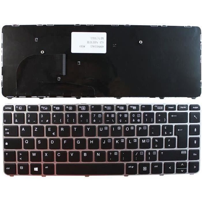 HP EliteBook 840 G3 Argent Cadre Noir Layout Française Clavier pour ordinateur portable (PC) de remplacement