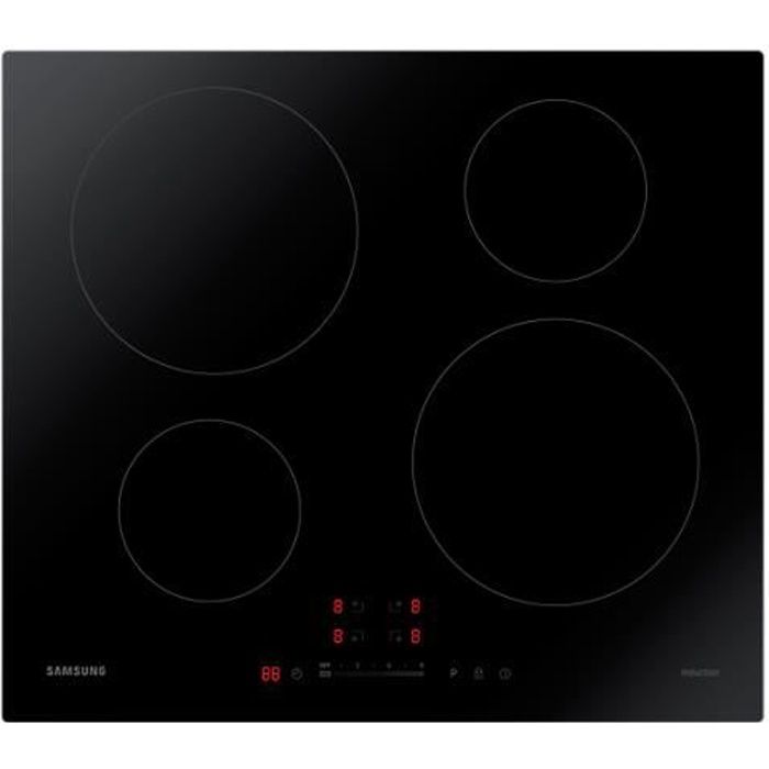 Samsung NZ64H37070K, Intégré, Plaque avec zone à induction, Verre-céramique, Noir, 1250 W, Rectangulaire