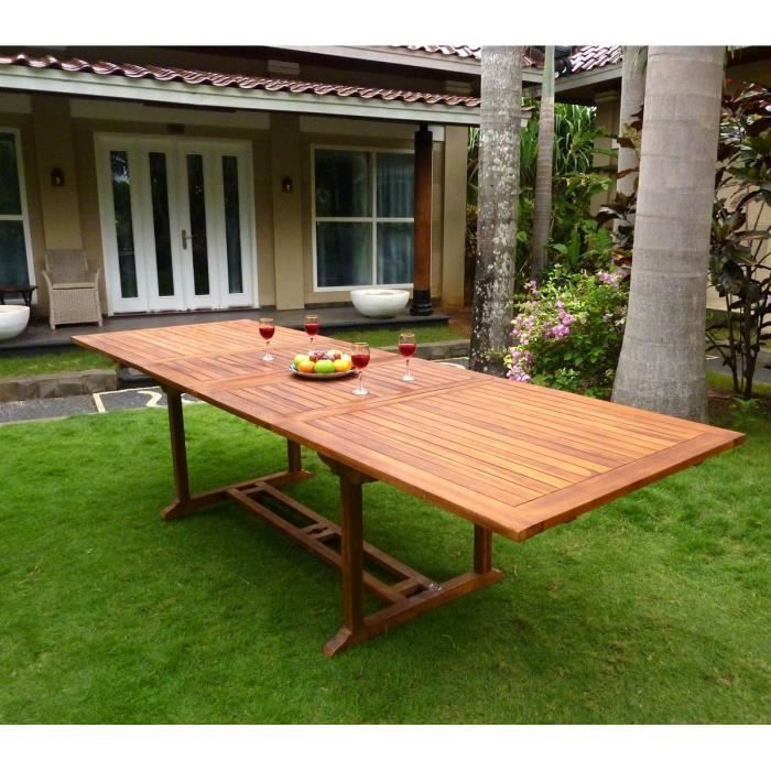 Table de jardin XXL en teck 200-300 cm
