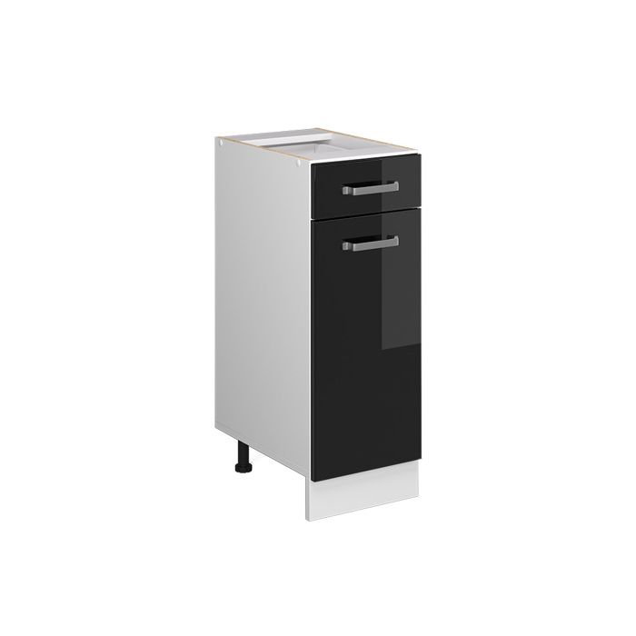 Meuble cuisine R-Line 30cm sans PT Noir Haute brillance/Blanc Vicco 41145 Meuble cuisine R-Line 30cm sans PT Noir Haute brillance/Blanc Vicco 41145
