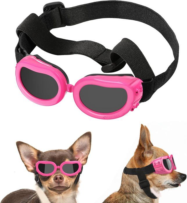 Comparer les prix de Lunettes de protection pour chien, lunettes de soleil réglables pour animaux de compagnie, lunettes anti-UV et anti-poussière, coup