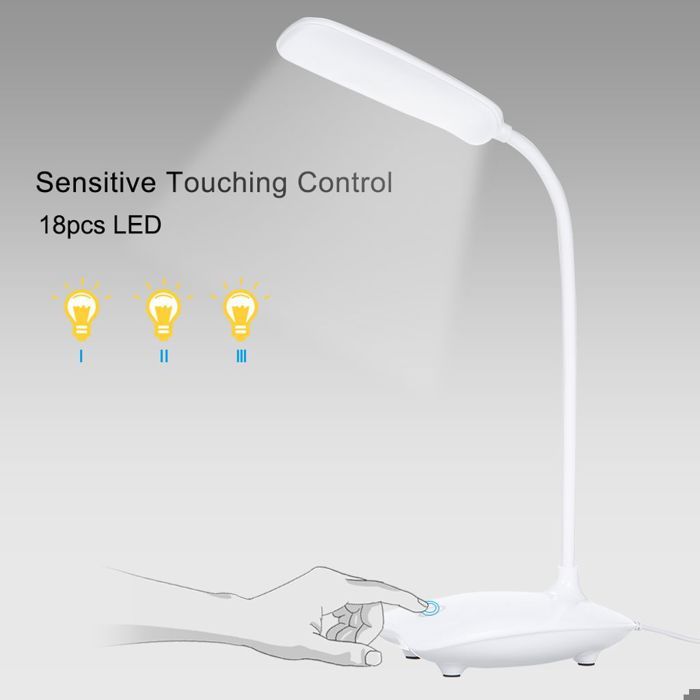 Lampe de bureau LED ultralégère rotative à 360° commande tactile intensité variable chargement USB lampe de table pour la
