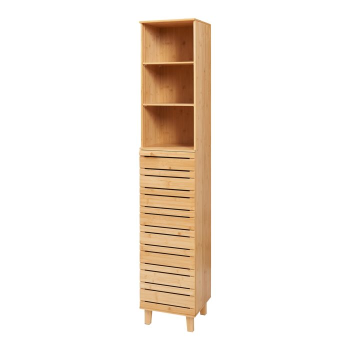 Meuble colonne de salle de bain Epind bambou 180 x 33 x 30 cm naturel