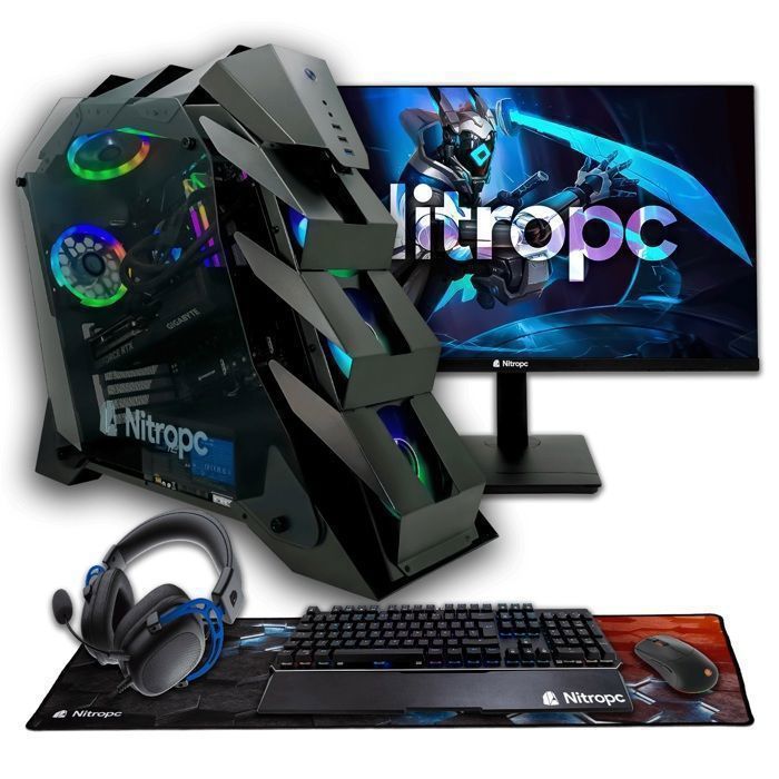 PC Gamer complet Nitropc Pack Nitro Intel i9 14900KF RTX 5070 Ti RAM .2 2TB Win11 WiFi Écran 27 4K IPS et accessoires Neuf - vue 2