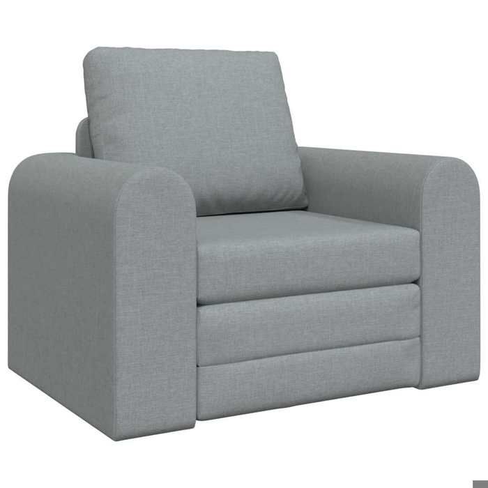 ESTINK® Fauteuil contemporain - Canapé lit - 1 PERSONNE - Chaise au Sol - 2-en-1 - gris clair 98x71x83 cm tissu @@259
