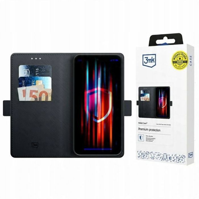 Étui portefeuille - 3MK - Xiaomi Redmi Note 14 4G - Souple - Noir - Rabat