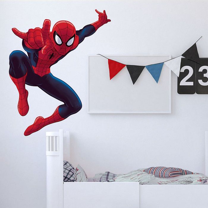 Autocollant Mural Spiderman 3D – Déco Super-héros Pour Chambre, Amovible