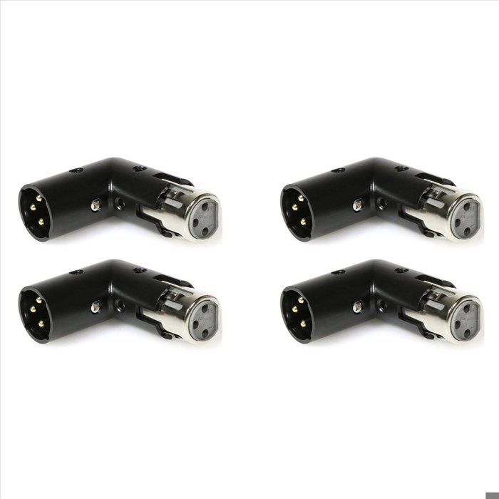 4 Adaptateurs DAngle XLR 3 Broches Réglables Mâle Vers XLR 90 Degrés Connecteur Nickelé 3 Broches pour Audio4 x adaptateurs XLR