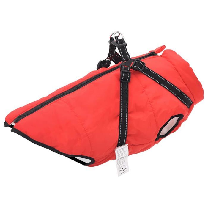 Manteau imperméable pour chien - vidaXL - Harnais intégré - L68 - Rouge - Imperméable - Doublure en polaire
