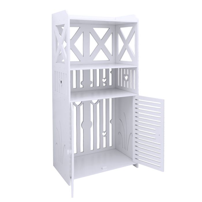 KEDIA Armoire de Salle de Bain à Double Porte Meuble de Rangement pour Chambre à Coucher Facile à Installer Facile à Nettoyer