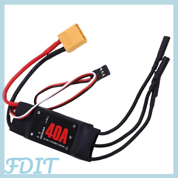 Plug 40ax2 EC5 - Contrôleur de vitesse électrique brossé bidirectionnel, contrôle mixte ESC 6