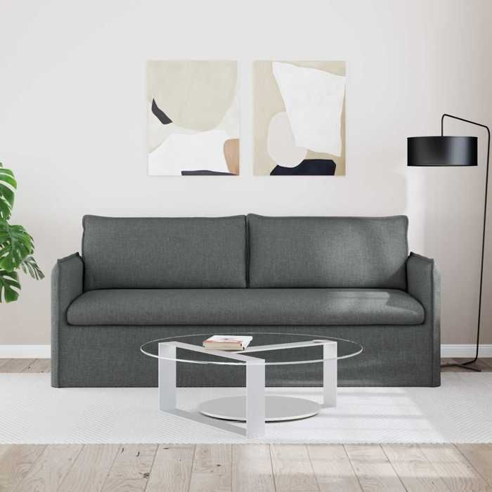 Tissu CANAPÉ FIXE - SHIELDPRO® - Canapé 2 places - pour salon - Gris foncé 196x82x85 cm 588588