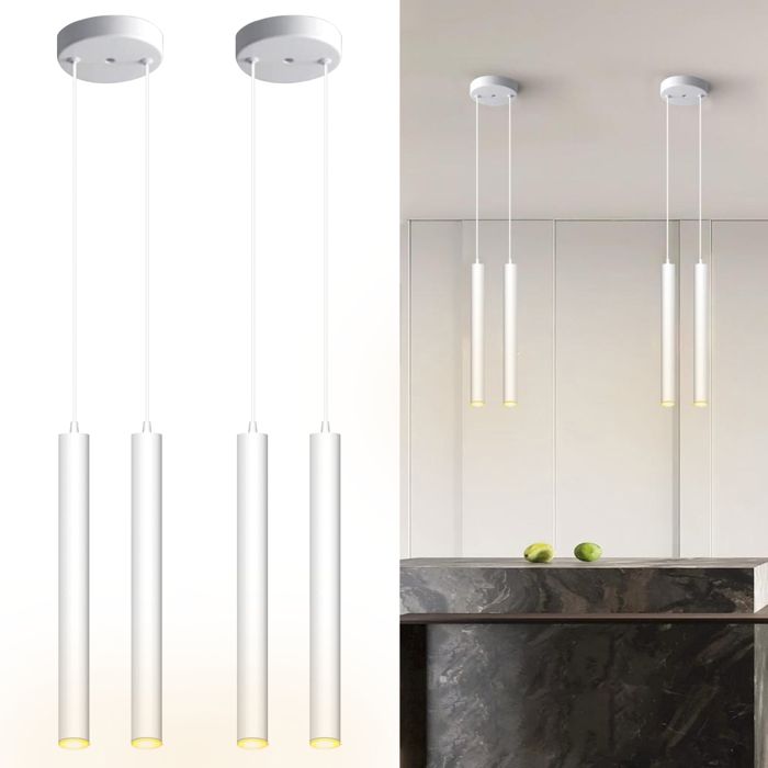 Suspension luminaire - SMOTOP - Lot de 2 - LED blanc chaud 5W - 3 x 50 cm métal