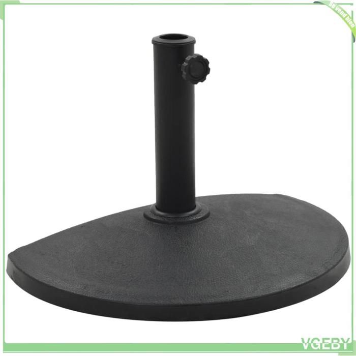 Socle demi-rond de parasol - FAFEICY - 45198 - Polyrésine - 9 kg - Noir