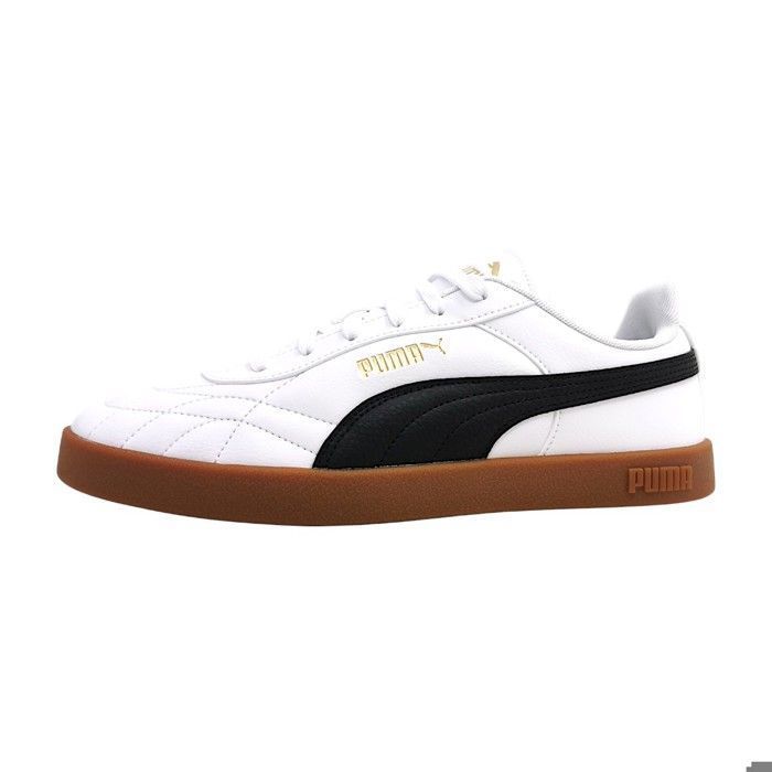 Hommes Puma chaussure à lacets sportive Club II Indoor Textile Lacets Plat - blanc/noir/gomme 07